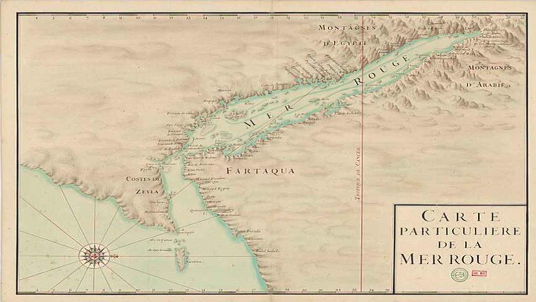 Carte de la mer Rouge et des littoraux concernés par les bases militaires.